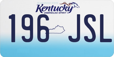 KY license plate 196JSL