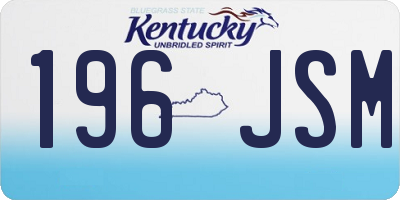 KY license plate 196JSM