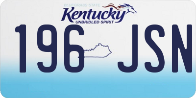 KY license plate 196JSN