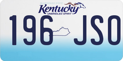 KY license plate 196JSO