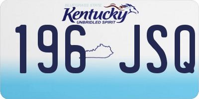 KY license plate 196JSQ