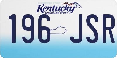 KY license plate 196JSR