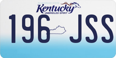 KY license plate 196JSS