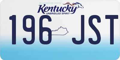 KY license plate 196JST