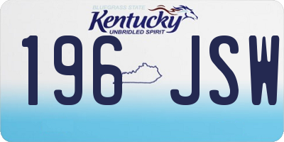 KY license plate 196JSW