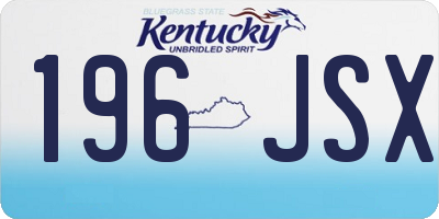 KY license plate 196JSX