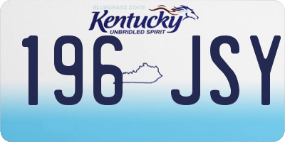 KY license plate 196JSY