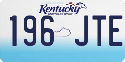 KY license plate 196JTE