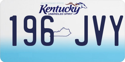 KY license plate 196JVY
