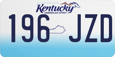 KY license plate 196JZD