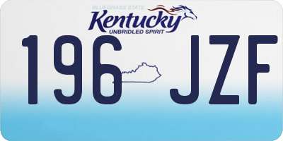 KY license plate 196JZF