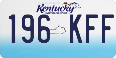KY license plate 196KFF