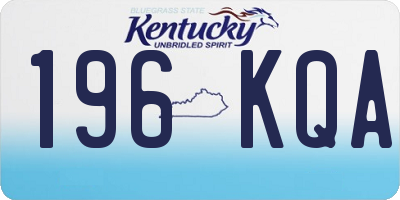 KY license plate 196KQA