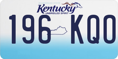 KY license plate 196KQO