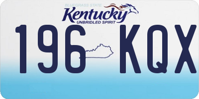KY license plate 196KQX