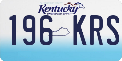 KY license plate 196KRS