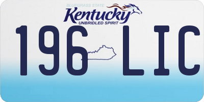 KY license plate 196LIC