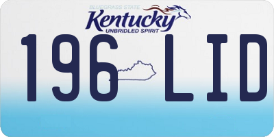 KY license plate 196LID