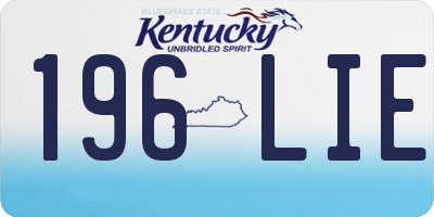 KY license plate 196LIE