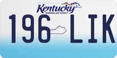KY license plate 196LIK