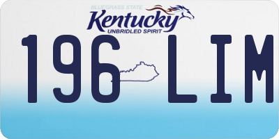 KY license plate 196LIM