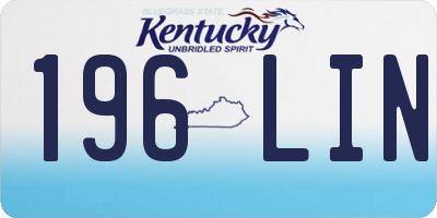 KY license plate 196LIN