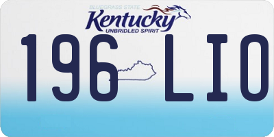 KY license plate 196LIO