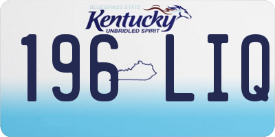 KY license plate 196LIQ