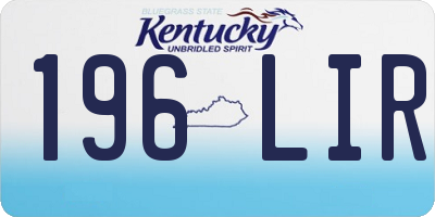 KY license plate 196LIR