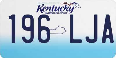 KY license plate 196LJA
