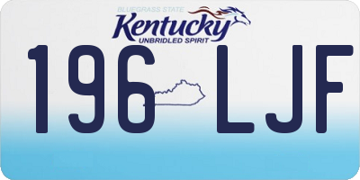 KY license plate 196LJF