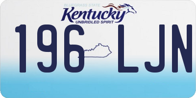 KY license plate 196LJN