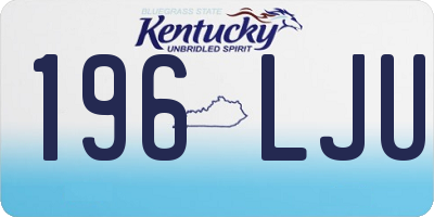 KY license plate 196LJU