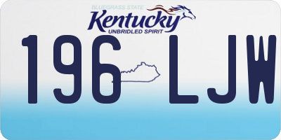 KY license plate 196LJW