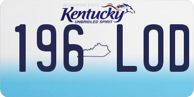 KY license plate 196LOD
