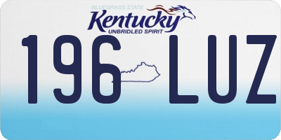 KY license plate 196LUZ