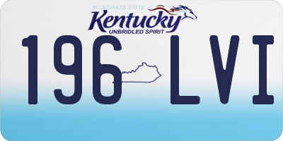 KY license plate 196LVI