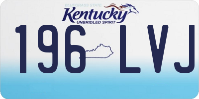KY license plate 196LVJ
