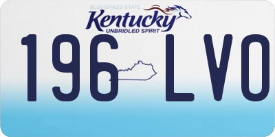 KY license plate 196LVO