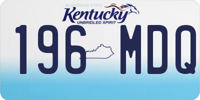 KY license plate 196MDQ