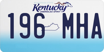 KY license plate 196MHA