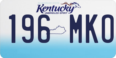 KY license plate 196MKO