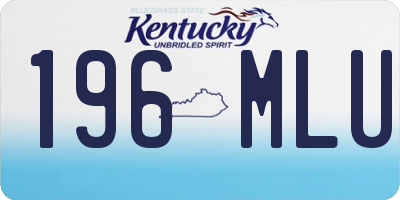 KY license plate 196MLU