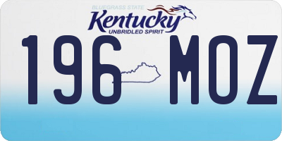 KY license plate 196MOZ