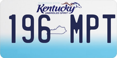 KY license plate 196MPT