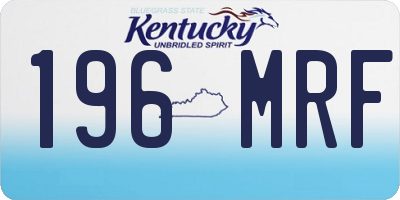 KY license plate 196MRF