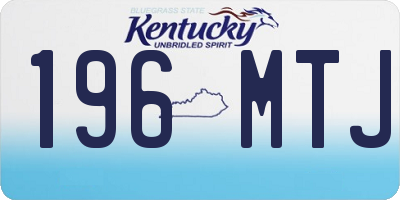 KY license plate 196MTJ