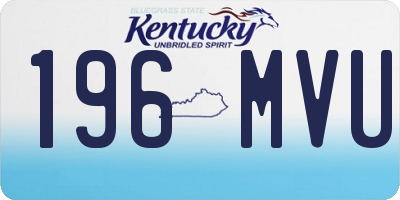 KY license plate 196MVU
