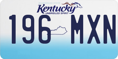 KY license plate 196MXN