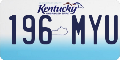 KY license plate 196MYU